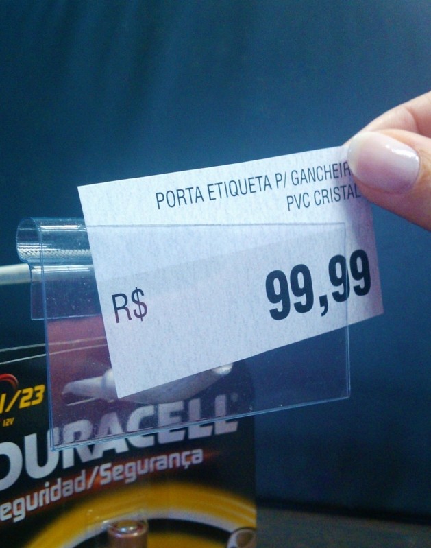 Porta Etiqueta de Gancho Valor ABC Paulista - Porta Etiquetas Plástico